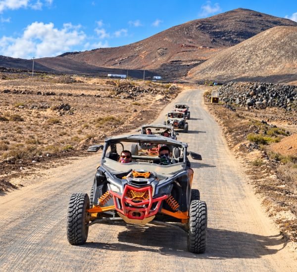 RZR Turbo buggies driving through Lanzarote’s volcanic landscape